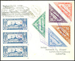 7096 1932, 3. Südamerikafahrt, Paraguayische Post, R-Brief Mit Kpl. Sondermarken-Satz Via Friedrichshafen Nach Lorch Mit - Other & Unclassified