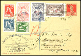 7116 1932, 5. Südamerikafahrt, Argentinische Post, R-Ganzsachen Mit U.a. Kpl. Zeppelinsatz 1932 Und Allen Stempeln Nach  - Other & Unclassified