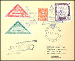 7117 1932, 5. Südamerikafahrt, Paraguayische Post, Brief Mit U.a. 8 P. Und 12 P. Zeppelinmarken Sowie Allen Stempeln Nac - Other & Unclassified