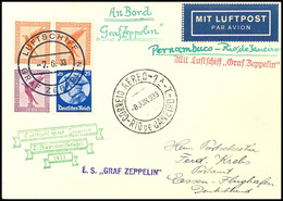 7148 1933, 2. Südamerikafahrt, Bordpost Vom 7.6. Bis Rio De Janeiro, Karte Mit Bunter Frankatur Und Allen Stempeln, Adre - Other & Unclassified