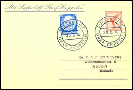 7149 1933, Kurzfahrt In Die Schweiz, Bordpost Vom 20.6. Auf Karte Mit 50 Pfg. Adler Und 25 Pfg. Hindenburg, Adressiert N - Other & Unclassified