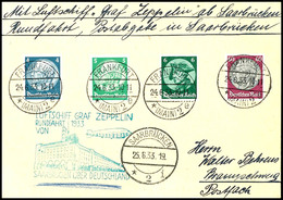 7153 1933, Saargebietsfahrt, Auflieferung Frankfurt Mit Best.-Stempel Der Rundfahrt, Karte Mit Bunter Frankatur Und Alle - Other & Unclassified