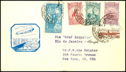 7180 1933, 2. Südamerikafahrt, Brasil. Post Von Rio De Janeiro Bis Recife, Brief Mit Blauem Best.-Stempel Vom 19.10., Ad - Sonstige & Ohne Zuordnung