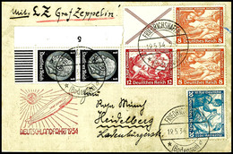 7186 1934, Deutschlandfahrt, Auflieferung Friedrichshafen Bis Berlin, Brief Mit U.a. 20 Pfg. Wagner Und Zusammendrucke W - Other & Unclassified