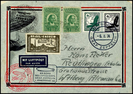 7197 1934, 5. Südamerikafahrt, Bordpost Der Hinfahrt Vom 6.8. Mit Best.-Stempel "d" Und Bordstempel Auf Brief Mit 100 Pf - Andere & Zonder Classificatie