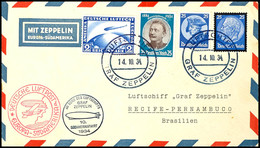 7211 1934, 10. Südamerikafahrt, Bordpost Vom 14.10. Mit Bord- Und Bestätigungsstempeln, Brief Mit Guter Frankatur (u.a.  - Other & Unclassified