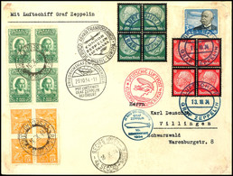 7212 1934, 10. Südamerikafahrt, Hin- Und Rückfahrt, Großformatiger Umschlag Mit U.a. 3 M. Graf Zeppelin Mit Bordpoststem - Sonstige & Ohne Zuordnung