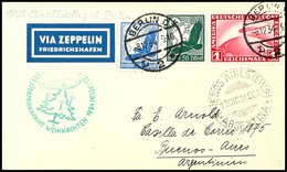 7217 1934, 12. Südamerikafahrt (Weihnachtsfahrt) Mit Auflieferung Berlin, Karte Aus BERLIN 8.12. Mit U.a. 1 RM Zeppelin  - Andere & Zonder Classificatie