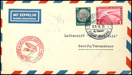 7227 1935, 11. Südamerikafahrt, Bordpost Vom 28.8., Brief Mit U.a. 1 RM Zeppelin Bei Recife Mit Allen Stempeln, Pracht,  - Other & Unclassified