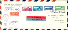 7249 1936, 3. Nordamerikafahrt, Zuleitung Guatemala, Beidseitig Frankierter, Langformatiger R-Brief Aus GUATEMALA 17.JUN - Sonstige & Ohne Zuordnung