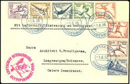 7253 1936, Olympiafahrt, Bordpost, Brief Mit Kpl. Sondermarkensatz, Kleine Randspuren, Katalog: Si.427Ab BF - Other & Unclassified