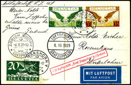 7269 Schweiz: 1929, 5. Schweizfahrt Mit Abwurf Zürich-Flugplatz, Fotokarte Aus ROMANSHORN 5.X. Mit Flugpostfrankatur Und - Sonstige & Ohne Zuordnung