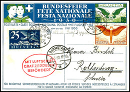 7287 Schweiz: 1930, Landungsfahrt Nach Darmstadt, 40 C. Flugpost-Sonderganzsachenkarte Mit Flugpost-Zufrankatur Aus ROMA - Sonstige & Ohne Zuordnung