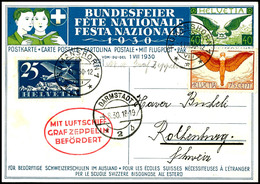 7287 Schweiz: 1930, Landungsfahrt Nach Darmstadt, 40 C. Flugpost-Sonderganzsachenkarte Mit Flugpost-Zufrankatur Aus ROMA - Other & Unclassified