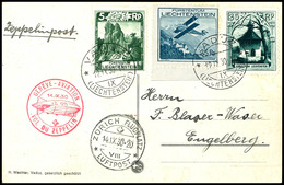 7290 Liechtenstein: 1930, Landungsfahrt Nach Genf, Karte Aus VADUZ 12.IX. Mit Rotem Postsonderstempel Und Ankunftsstempe - Andere & Zonder Classificatie