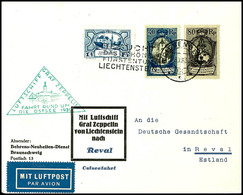 7291 Liechtenstein: 1930, Ostseefahrt, Abwurf Tallin, Vordruckbrief Aus TRIESENBERG 8.VIII. Mit Guter Frankatur (u.a. Mi - Other & Unclassified