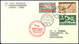 7293 Schweiz: 1930, Vogtlandfahrt, Brief Aus ROMANSHORN 27.IX. Mit Guter Flugpostfrankatur Und Ankunftsstempel Von Reich - Other & Unclassified