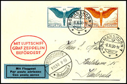 7295 Schweiz: 1930, Landungsfahrt Nach Karlsruhe, Auflieferung Friedrichshafen, Karte Aus ROMANSHORN 8.XI. Mit Guter Flu - Sonstige & Ohne Zuordnung