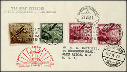 7307 Liechtenstein: 1931, Polarfahrt, Auflieferung Friedrichshafen Bis Leningrad, Brief Aus TRIESENBERG 21.VII Mit U.a.  - Sonstige & Ohne Zuordnung