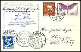 7329 Schweiz: 1932, Fahrt In Die Niederlande, Auflieferung Friedrichshafen Mit Abgabe Enschede, Fotokarte Aus ROMANSHORN - Andere & Zonder Classificatie