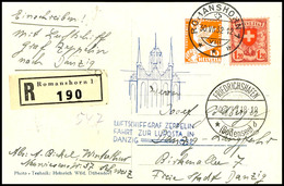 7332 Schweiz: 1932, LUPOSTA-Fahrt, Auflieferung Friedrichshafen Bis Danzig, R-Karte Aus ROMANSHORN 30.VII. Nach Danzig,  - Sonstige & Ohne Zuordnung