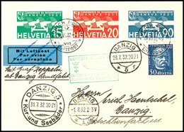7333 Schweiz: 1932, LUPOST-Fahrt, Abgabe Danzig Mit Best.-Stempel Der Rundfahrt, Karte Aus ZÜRICH FLUPLATZ 28.VII. Mit U - Autres & Non Classés