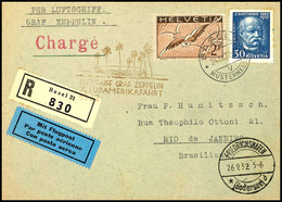 7339 Schweiz: 1932, 7. Südamerikafahrt, Auflieferung Friedrichshafen Bis Rio De Janeiro, R-Brief Aus BASEL MUSTERMESSE 2 - Sonstige & Ohne Zuordnung