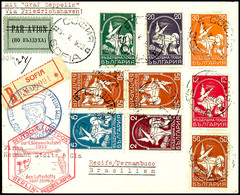 7342 Bulgarien: 1933, 1. Südamerikafahrt Mit Anschlussflug Berlin, R-Brief Aus SOFIA 3.5. Mit Kpl. Flugpostsatz 1931 Und - Sonstige & Ohne Zuordnung