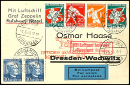 7345 Schweiz: 1933, Italienfahrt, Auflieferung Friedrichshafen Mit Abwurf Livorno Ohne Ankunftsstempel, Karte Aus ROMANS - Andere & Zonder Classificatie