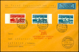 7346 Schweiz: 1933, Italienfahrt, Auflieferung Friedrichshafen Bis Rom, Brief Aus ROMANSHORN 28.V.33 Mit 90 C. (2) Und 2 - Sonstige & Ohne Zuordnung