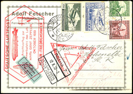 7362 Tschechoslowakei: 1933, Chicagofahrt, Anschlussflug Berlin Bis Rio De Janeiro, Karte Aus VRCHLABI 11.X. Mit Bunter  - Other & Unclassified