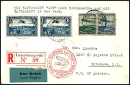 7381 Luxemburg: 1936, 1. Nordamerikafahrt, Auflieferung Frankfurt Mit Bestätigungsstempel "c", R-Brief Aus LUXEMBOURG 29 - Sonstige & Ohne Zuordnung