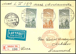 7383 Dänemark: 1936, 1. Nordamerikafahrt, R-Karte Aus KOBENHAVN 4.5. Via Frankfurt Mit Best.-Stempel "d" Via New York Na - Other & Unclassified