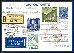 7385 Österreich: 1936, 1. Nordamerikafahrt, Auflieferung Frankfurt Mit Best.-Stempel "d", 20 G. Flugpost-Ganzsachenkarte - Other & Unclassified