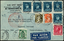 7387 Belgien: 1936, 5. Nordamerikafahrt, Firmenvordruckbrief Aus CHARLEROI 9.7. Via Frankfurt Mit Flugpostbest.-Stempel  - Andere & Zonder Classificatie