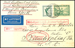 7393 1929, D. Bremen 1.10., Brief Aus FALKENHAIN 23.9.29 Mit Hoher Frankatur Und Allen Stempeln In Die USA, Pracht, Kata - Other & Unclassified