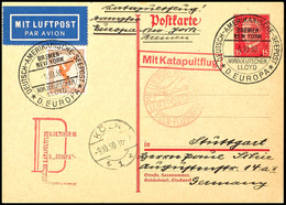 7401 1930, D. Europa 8.10., Ganzsachenkarte Mit Zufrankatur Und Dt. Seepostaufgabe Vom 4.10. Via Köln Nach Stuttgart, Pr - Andere & Zonder Classificatie