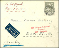 7430 50 Öre Flugpost Auf Luftpostbrief Aus KOPEHAVN 16.4.34 Via Berlin Mit Flugpost-Best.-Stempel "Mit Luftpost....Köln- - Dänemark