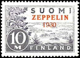 7433 10 M. Zeppelin-Aufdruckmarke, Postfrisch Mit Leichten Kalanderbügen, Sonst Tadellos, Katalog: 161 ** - Finlande