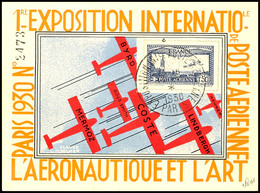 7436 1,50 Fr. Flugpost Mit Lochung "E.I.P.A. 30" Mit SST PARIS 15.11.30 Auf Nummierter Ausstellungskarte, Pracht, Signie - Sonstige & Ohne Zuordnung