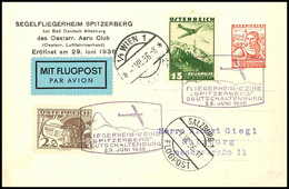 7462 1936, 3 G. Privat-Ganzsachenkarte "Segelfliegerheim Spitzerberg" Mit Flugpostzufrankatur Und Flug-SST "FLIEGERHEIM- - Other & Unclassified