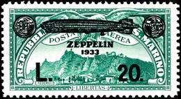 7474 3 L. Auf 50 C. - 20 L. Auf 3 L. Zeppelin-Aufdruckausgabe Kpl., Ungebraucht, Pracht, Katalog: 192/97 * - Other & Unclassified