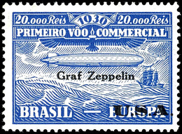 7491 20000 Rs. Mit Aufdruck Graf Zeppelin - USA, Ungebraucht Mit Sauberem Erstfalz, Tadellos, Katalog: Zp6 * - Andere & Zonder Classificatie