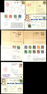 8256 1940, 7 Meist Philatelistische Belege Mit Luxemburg - Marken, 1 Ganzsache (gelocht) Und Zwei Blanko - Karten Mit Hi - Luxembourg