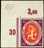 8816 30 Pf Nationalversammlung Linke Obere Bogenecke In A-Farbe Tadellos Postfrisch (waag. Zähnung Vorgefaltet), Gepr. I - Sonstige & Ohne Zuordnung