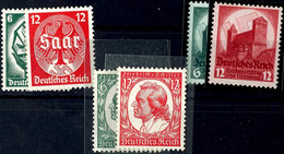 8824 6 Und 12 Pf. Saarabstimmung, Reichsparteitag Und Schiller Tadellos Postfrisch, Mi. 275.-, Katalog: 544/47 + 554-55  - Other & Unclassified