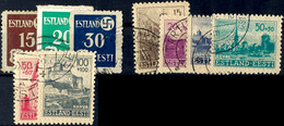 8856 15-30 Kop.  Und 15+15 - 100+100 Kop. Tadellos Gestempelt, Mi. 110,-, Katalog: 1x-3x,4-9 O - Estonie