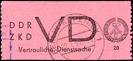 8876 20 Pf. Vertrauliche Dienstsachen Schwarz Auf Helllilarosa Tadellos Gestempelt, Mi. 350,-, Katalog: 2 O - Other & Unclassified