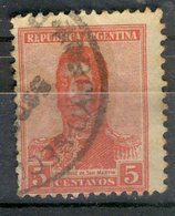 Argentina Argentine 1917 - Oblitéré Used - Trace De Charnière Y&T N° ?? Jose De San Martin 5 Centavos - Usados