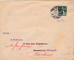 Lettre 5 Ore Pour La France Redistribué Cover Danemark - Briefe U. Dokumente